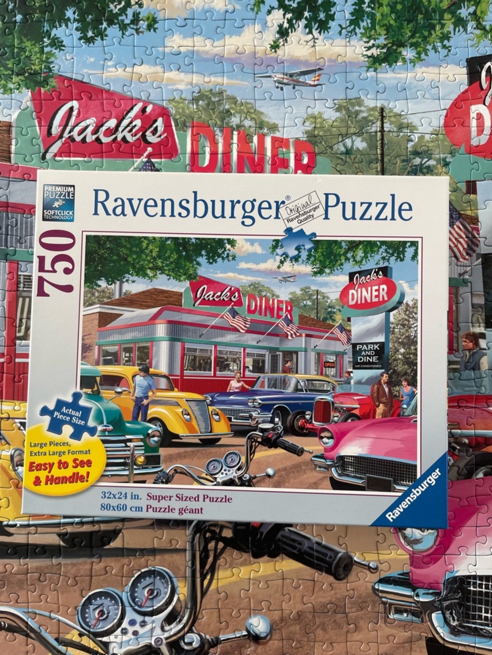 Ravensburger Retro Diner Puzzle - Red, Blue, Yellow, Green, Pink
